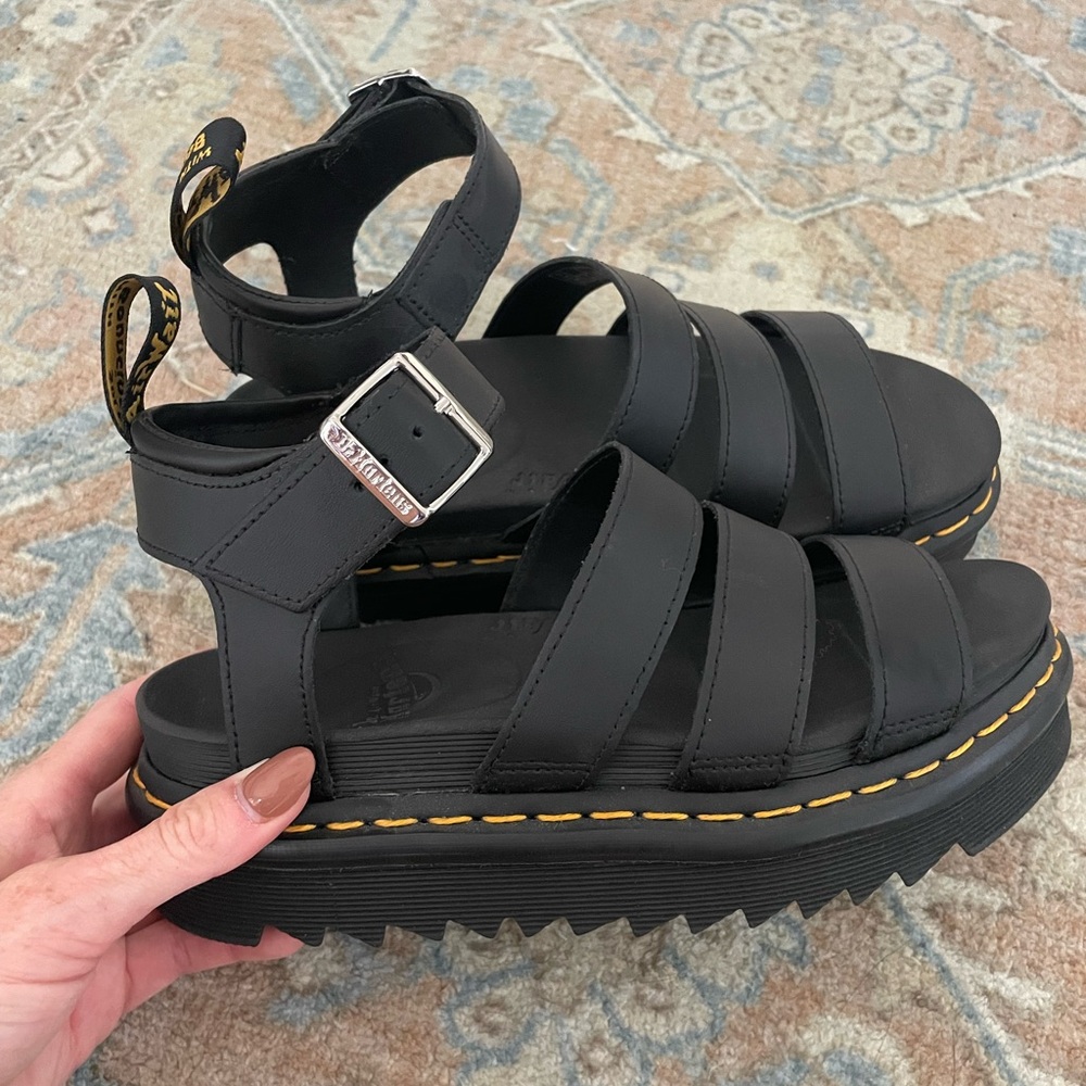 Dr. Martens Black Strappy Platform Sandals
